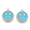 Light Gold Tone Alloy Enamel Pendants ENAM-N056-197D-2