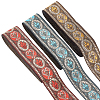   2Rolls 2 Colors Ethnic Style Embroidery Polyester Ribbons OCOR-PH0001-22-1