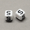 Large Hole Acrylic Letter European Beads LS-X-SACR-Q103-6mm-01S-2