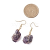 Natural Amethyst & 304 Stainless Steel Dangle Earrings for Women EJEW-JE06237-01-3