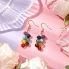 7 Chakra Round Gemstone Cluster Dangle Earrings EJEW-TA00514-2