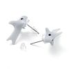 Cute Whale Resin Stud Earrings EJEW-K089-02P-2