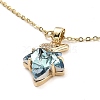 Maple Leaf Light Gold Brass Micro Pave Cubic Zirconia Pendant Necklaces NJEW-E105-14KCG-02-1