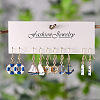 5 Pairs Nautical Theme Zinc Alloy Enamel Dangle Earrings FS-WG423E9-01-2