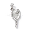 Rack Plating Brass Micro Pave Cubic Zirconia Pendants KK-Z079-02P-1