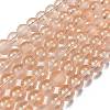 Frosted Transparent Glass Bead Strands GLAA-P065-6mm-05-2