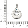 Brass Micro Pave Clear Cubic Zirconia Pendants KK-G556-01P-02-3