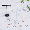 16Pcs 2 Colors Half Spiral Rectangle Brass Hoop Earrings for Women EJEW-UN0003-26-2