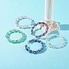 Natural & Synthetic Mixed Gemstone Beads Reiki Healing Cuff Bangles Set for Girl Women X1-BJEW-TA00023-2