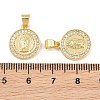 Brass Micro Pave Clear Cubic Zirconia Pendants CU-CBAFB88-02G-3
