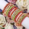 3Pcs 3 Size Synthetic Imperial Jasper Round Beaded Stretch Bracelets Set BJEW-SW00064-28-4