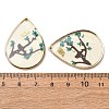 Brass & Transparent Epoxy Resin & Dried Flower Pendants RESI-G133-03G-4