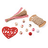 Elecrelive Valentine's Day Wood Beads Jewelry Set DIY Making Kit DIY-EL0001-04-2