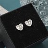 Rack Plating Brass Micro Pave Clear Cubic Zirconia Stud Earrings EJEW-K299-01P-D-1