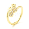 Clear Cubic Zirconia Infinity Open Cuff Ring for Women ZIRC-P096-14G-1