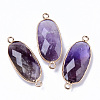 Natural Amethyst Links Connectors G-R472-03J-1