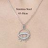 201 Stainless Steel Hollow Eye Pendant Necklace NJEW-OY002-02-3
