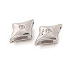 925 Sterling Silver Micro Pave Clear Cubic Zirconia Slide Charms STER-P061-02A-P-2