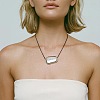 304 Stainless Steel Bean Pendant Adjustable Black Waxed Cord Necklaces for Women FS-WGC253F-01-2