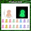 80Pcs 8 Colors Luminous Resin Doll Ornaments RESI-SZ0003-49-2