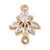 Brass Pave Clear Cubic Zirconia Connector Charms ZIRC-U004-02G-01-1