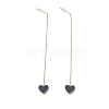 Long Chain with Enamel Heart Dangle Stud Earrings EJEW-A067-01G-A-4