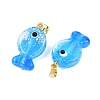 Handmade Dichroic Foil Lampwork Pendants X1-DICH-G001-01G-09-2
