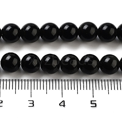 Natural Obsidian Bead Strands G-R173-6mm-02-1