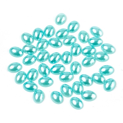 ABS Plastic Imitation Pearl Cabochons SACR-R755-8x6mm-Z19-1