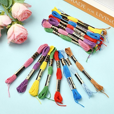 6Bundles Polyester Embroidery Floss OCOR-YW0001-25A-1
