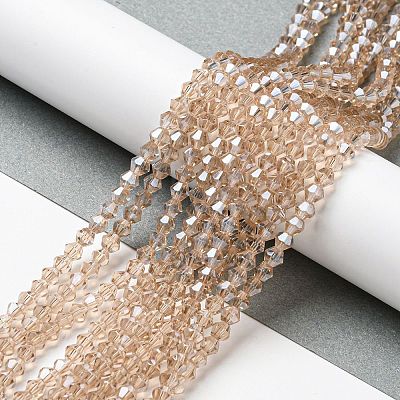 Transparent Electroplate Glass Beads Strands EGLA-A039-T2mm-A12-1