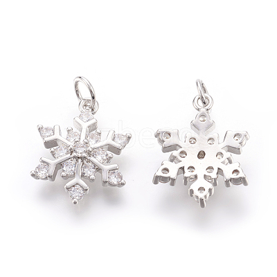 Brass Micro Pave Cubic Zirconia Pendants KK-F774-10P-NR-1