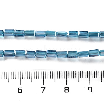 Electroplate Transparent Glass Beads Strands Pearl Luster Plated EGLA-H106-01A-PL04-1