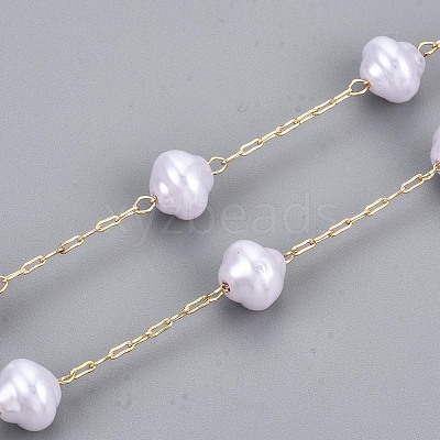 Handmade ABS Plastic Imitation Pearl Beads Chains CHC-T012-26LG-1