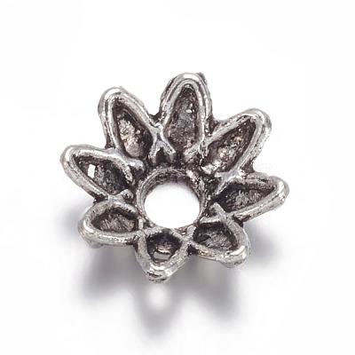 Flower Tibetan Silver Fancy Bead Caps A475-1