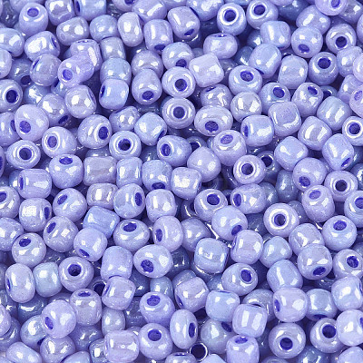 DIY Craft Beads 6/0 Ceylon Round Glass Seed Beads X-SEED-A011-4mm-146-1
