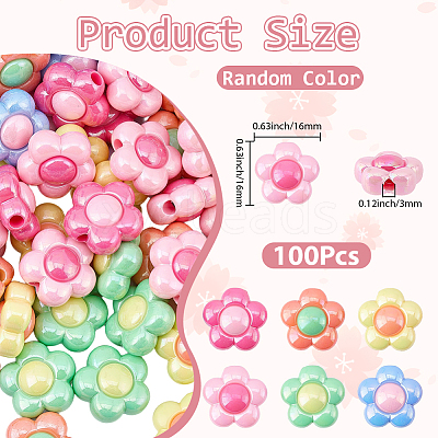 100Pcs Electroplated Opaque Resin Beads RESI-SP0001-59A-1