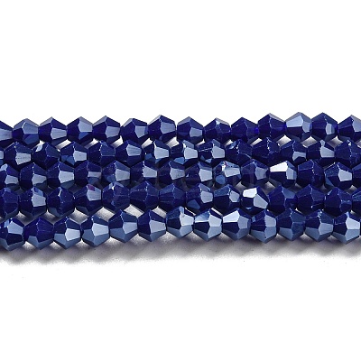 Opaque Solid Color Electroplate Glass Beads Strands GLAA-F029-P4mm-C10-1