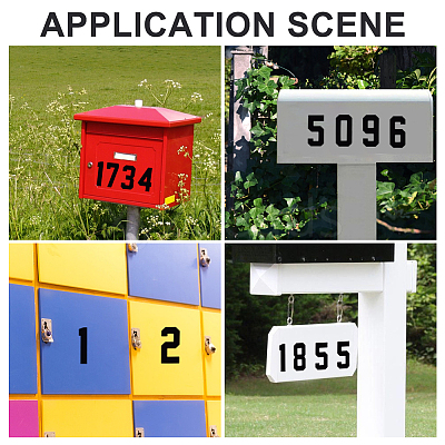Number 0~9 PET Self-Adhesive Reflective Mailbox Stickers DIY-WH20010-26B-02-1