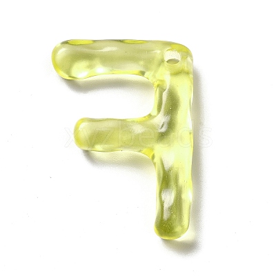 Transparent Resin Alphabet Pendants RESI-C028-02F-1