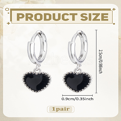 1 Pair Heart Brass Hoop Earrings EJEW-LP0007-050-1