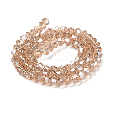 Transparent Electroplate Glass Beads Strands EGLA-A039-T6mm-B12-1