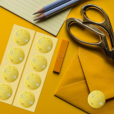 Self Adhesive Gold Foil Embossed Stickers DIY-WH0211-195-1