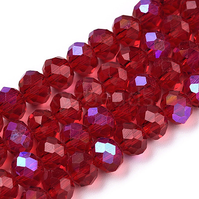 Electroplate Glass Beads Strands EGLA-A034-T4mm-L20-1