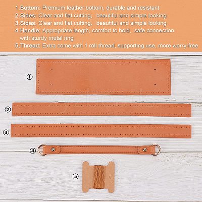 PU Leather Bag Bottom and Handles FIND-WH0059-06B-1