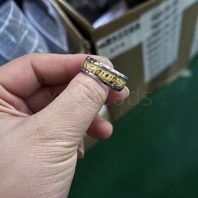 201 Stainless Steel Epoxy Resin Finger Rings for Unisex WG56189-01-1