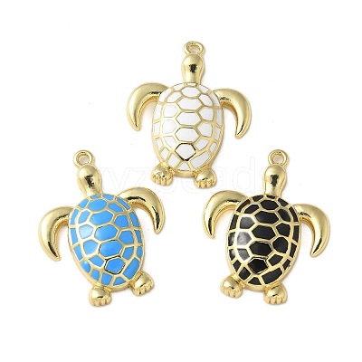 Brass Enamel Pendants KK-P290-13G-1
