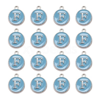Platinum Plated Alloy Enamel Charms ENAM-S118-04F-P-1