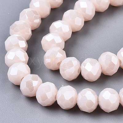 Electroplate Glass Beads Strands EGLA-A034-P4mm-A08-1