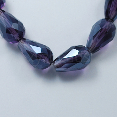 Electroplate Glass Beads Strands X-EGLA-R008-15x10mm-15-1